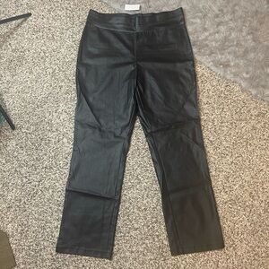 New York & Company Black Faux Leather Leggings Women’s Size XXL 2X New With Tags